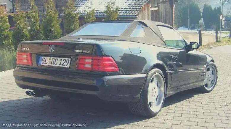 A black Mercedes SL73