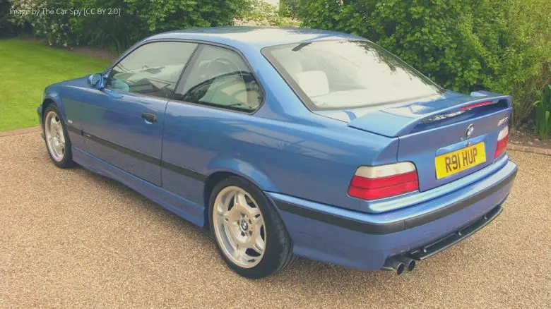 A blue BMW E36 M3