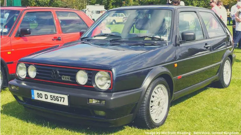 A black VW Golf GTi MkII at a car show