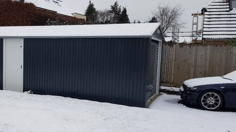 Garage in snowy conditions