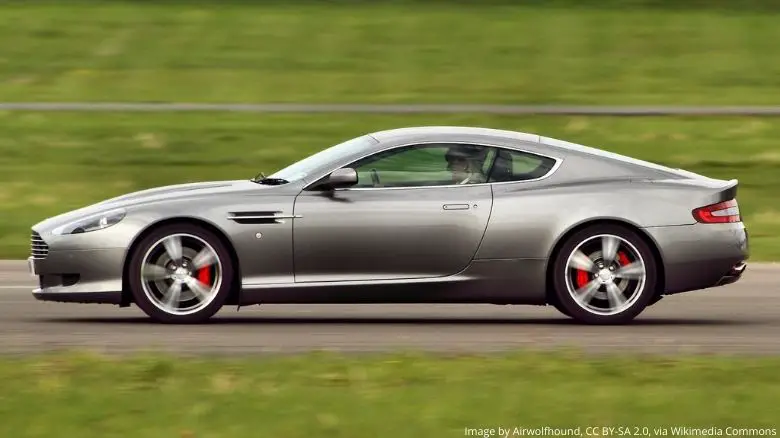 Aston Martin DB9 on track