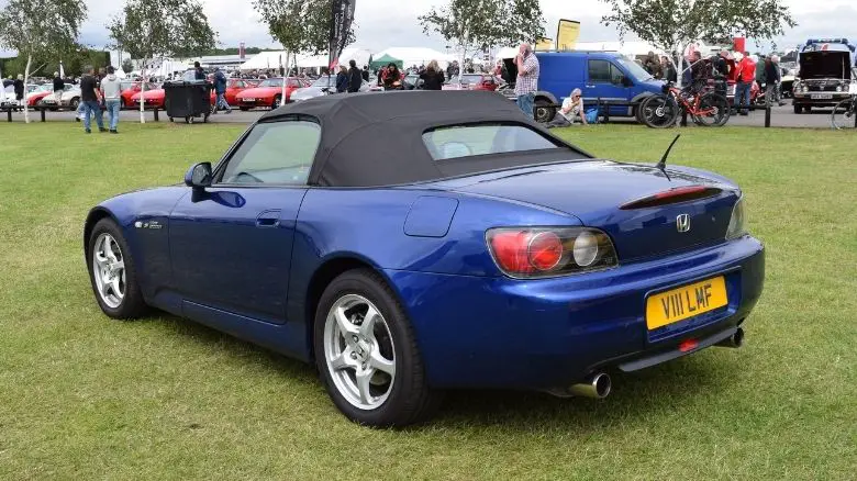A blue Honda S2000