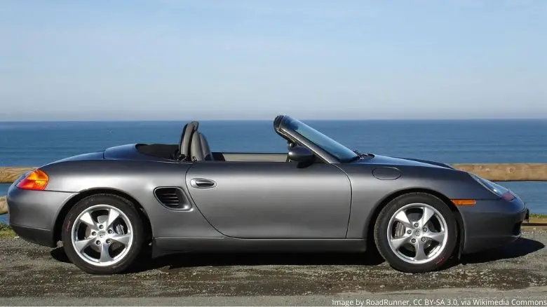 Porsche Boxster with roof down