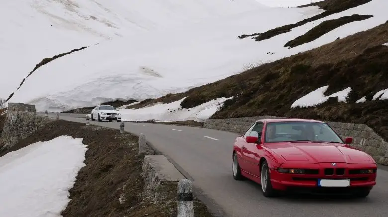 BMW 840 and Mercedes C63 in The Alps