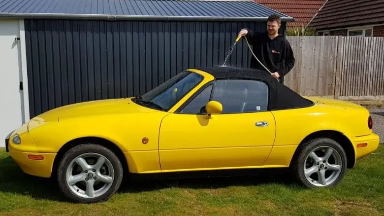 Cleaning a Mazda MX-5