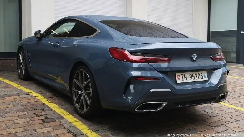 A blue BMW 8 Series