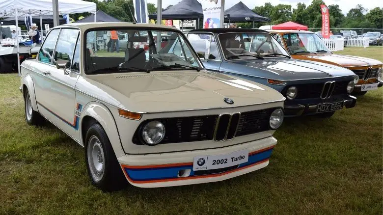 A white BMW 2002 Turbo