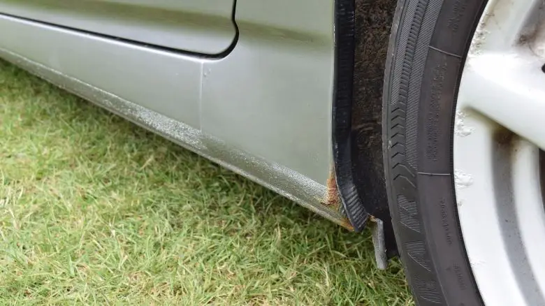 Rust building up on the wheel arch of a Honda S2000