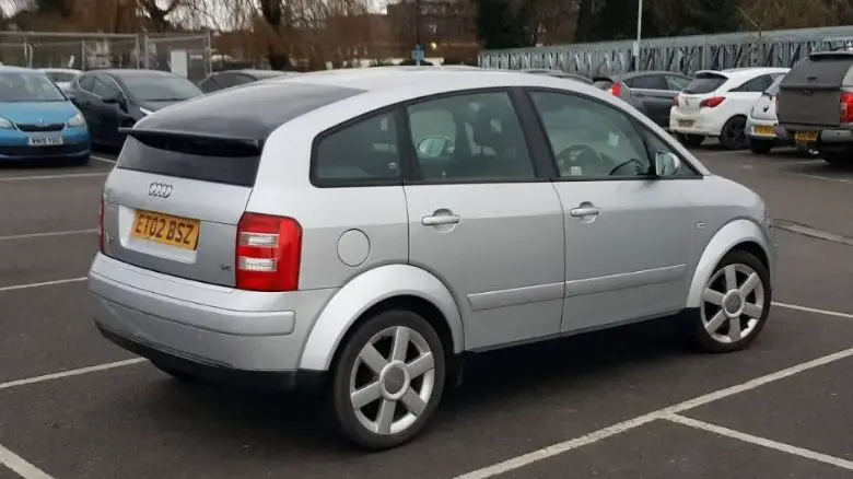 A silver Audi A2