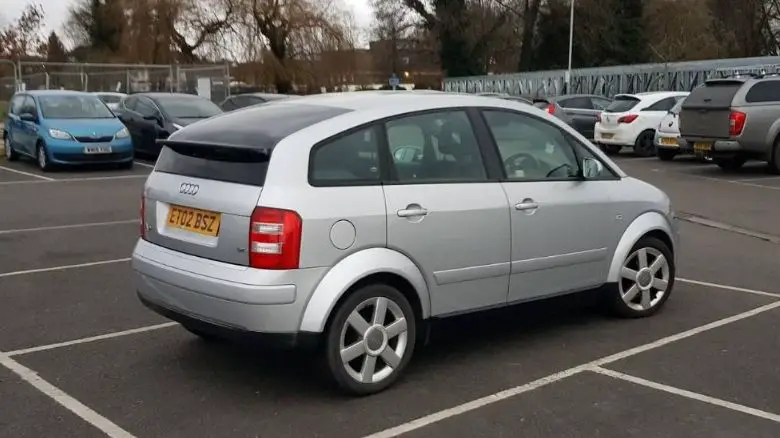 A silver Audi A2