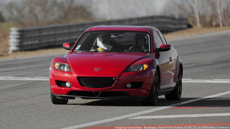 Mazda RX-8 on the track