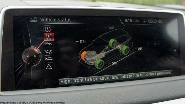 BMW iDrive flat tire indicator