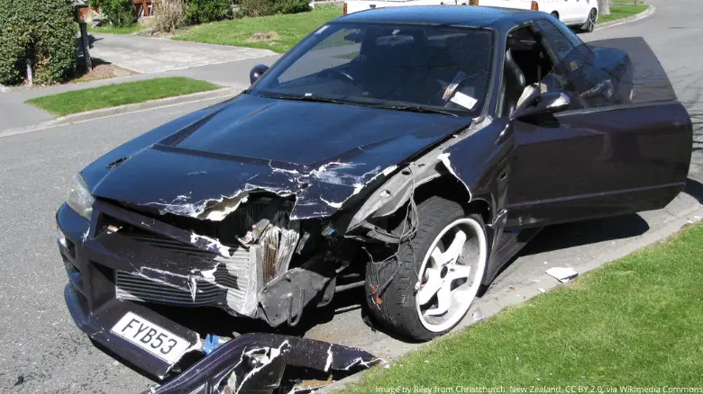 Stolen Nissan Skyline that has been crashed