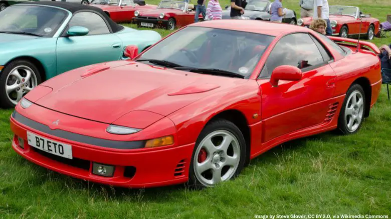 A red Mitsubishi 3000GT