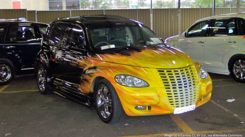 Chrysler PT Cruiser with fire decals