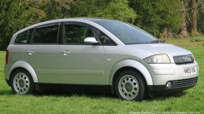 A silver Audi A2