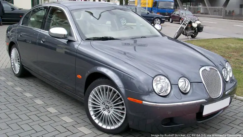 A grey Jaguar S-Type